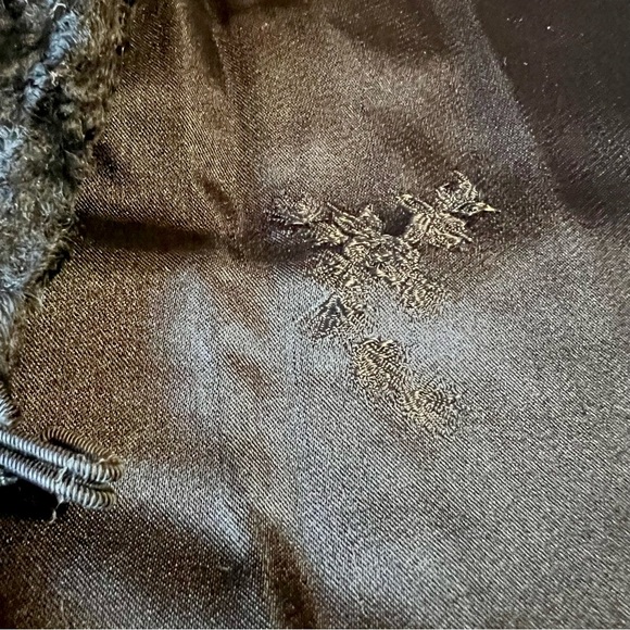 Vintage Black 50s Persian Lamb Coat with Fur Collar 3/4 Length Sleeves, Size M - Picture 11 of 16